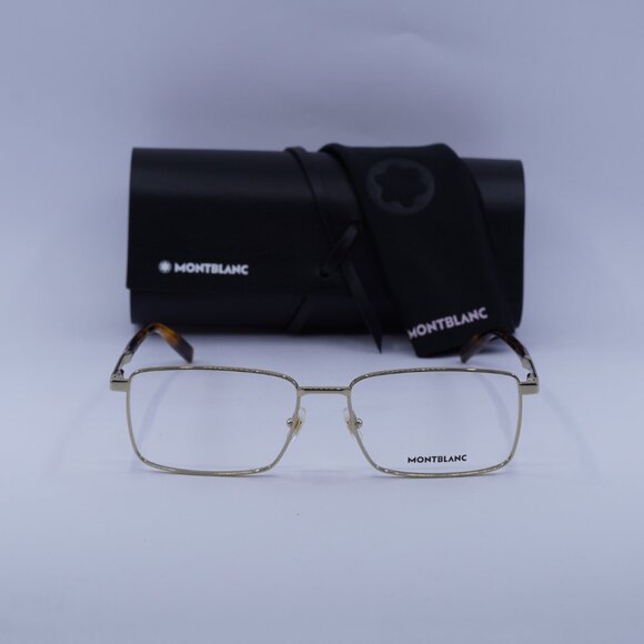 Montblanc MB0022O 006 Rectangle Eyeglasses 59mm – Gold - Picture 3 of 10